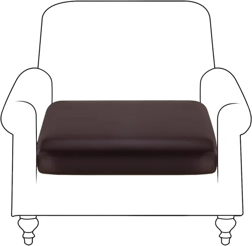 Vista 14 de YISUN - Funda de cojín de cuero PU para sofá, fundas de cojín elásticas impermeables para sofá, fundas de asiento de silla de RV de cuero sintético