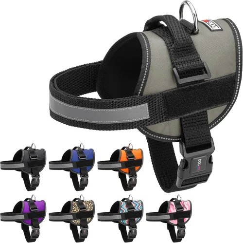 Vista 13 de Dogline Arnés para perro, chaleco reflectante ajustable sin tirones con asa para caminar, entrenar, transpirable, arnés sin estrangulamiento