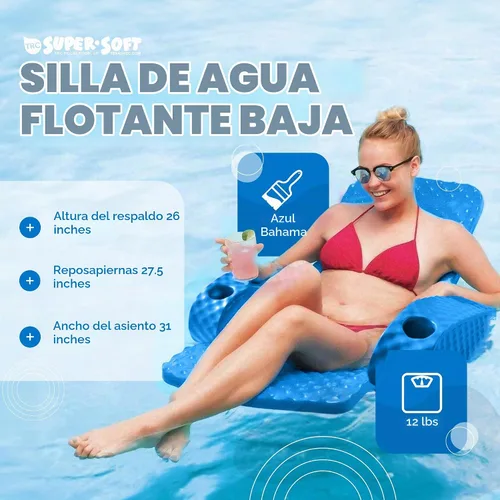 Vista 2 de TRC Recreation - Silla plegable Baja súper suave, flotador de espuma para Azul Bahama