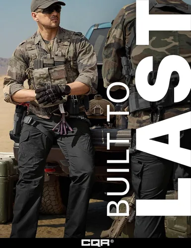 Vista 4 de CQR - Pantalones tácticos tipo cargo para hombre, tejido anti-rasgaduras, resistentes al agua, ligeros, para uso diario, trabajo, senderismo