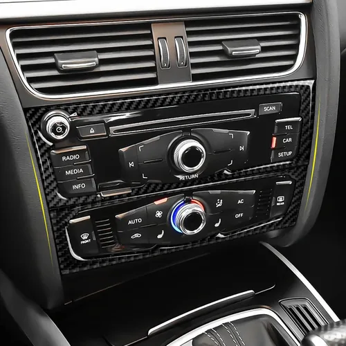 Vista 6 de Adhesivos para panel de CD de aire acondicionado para Audi A4 A5 S4 S5 RS4 RS5 Q5 accesorios de fibra de carbono interior pegatinas, estilo B
