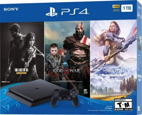 Vista 6 de Flagship - Estación de juego más reciente de 4 1 TB HDD solo en Playstation PS4, paquete delgado con tres juegos The Last of Us, God of War, Horizon