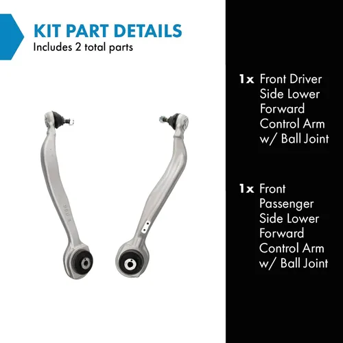 Vista 273 de Conjunto de Brazo de Control Inferior Delantero y Junta Esférica TRQ para Lado del Conductor y del Pasajero 2 Piezas Compatible con Ford Mustang GT