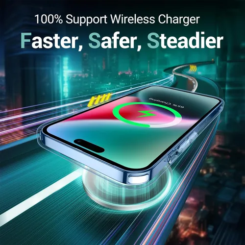 Vista 5 de Funda compatible con iPhone 15 Plus de 6.7 pulgadas, transparente, no amarillea, ultrafina, protección contra caídas de grado militar, a prueba