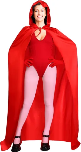 Vista 6 de Heentan Capa de bruja roja de Halloween, accesorios de disfraz para mujer, disfraz de capa de Halloween, fiesta de cosplay