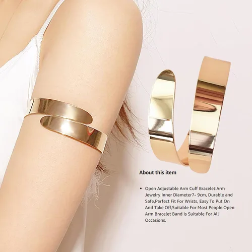 Vista 6 de Pulsera de serpiente dorada Brazalete superior del brazo para mujer Pulsera de noche, talla única