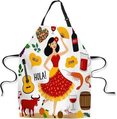 Vista 25 de Delantal de Cocina de Cocina Tiburón Marino Verde Delantal de Cocina para Hornear Chef Delantal Impermeable para Mujeres Hombres 31X27 Pulgadas