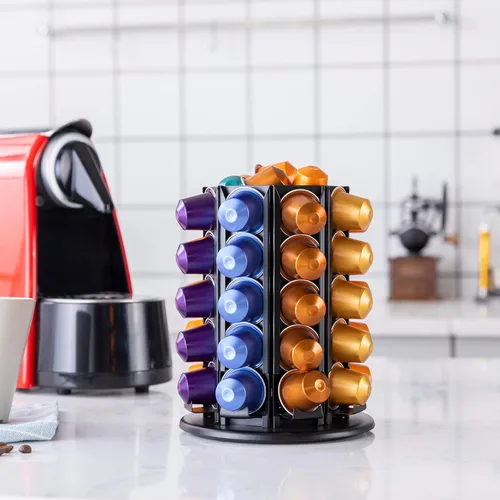 Vista 2 de Estante de almacenamiento de cápsulas Rice Rat para Nespresso Original para 40 cápsulas Nespresso Original con almacenamiento central adicional