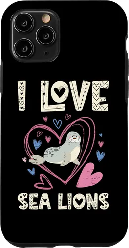 Vista 13 de Funda para iPhone 11 Pro Max I Love Sea Lions Shoreline Marine Mammals
