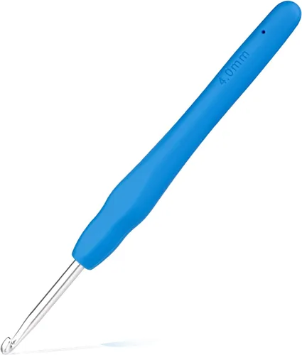 Vista 18 de Gancho de ganchillo de 0,5 mm, mango ergonómico para manos con artritis, agujas de tejer extra largas para principiantes y lana para ganchillo