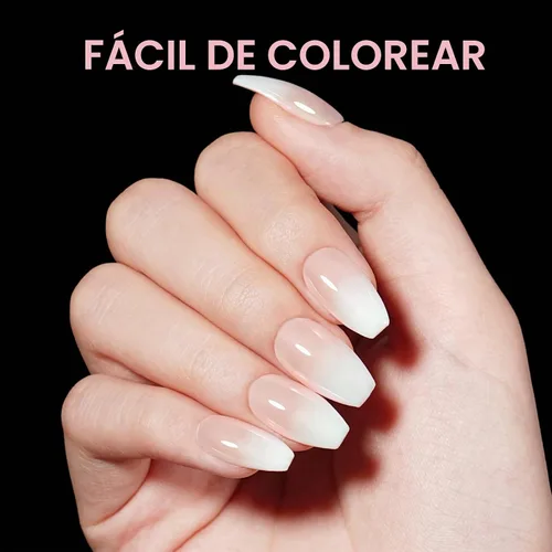 Vista 5 de AILLSA Puntas de uñas de bailarina, puntas de uñas de gel transparente
