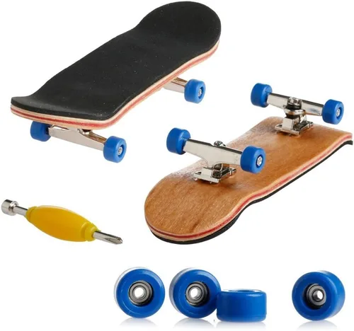 Vista 6 de Professional Mini Maple Wooden Fingerboards, 1 Pack (1Set/6Packs) 1Set Finger Skateboards, 5 Layers Maple Panel Mini Skateboards for Fingers