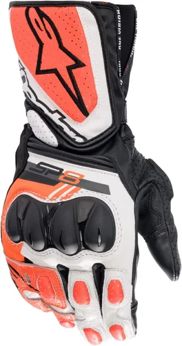 Vista 6 de Alpinestars Guantes SP-8 V3, cuero de guantelete completo, certificado CE, ajuste inspirado en la carrera, protección de nudillos, palma reforzada