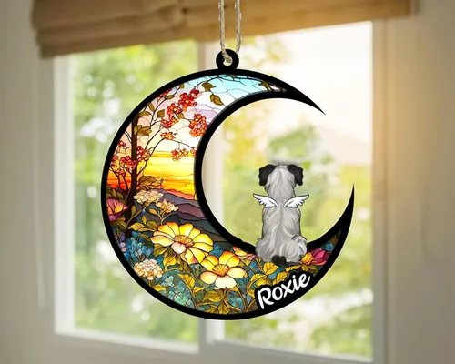 Vista 823 de LOVELYPOD Adorno de Navidad personalizado para perro Basset Hound (marrón) Basset Hound (marrón) adorno para atrapasoles de perro, razas de perros