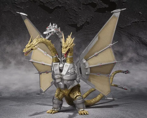 Vista 4 de Bandai Tamashii Nations SH MonsterArts Figura de acción de Mecha King Ghidorah "Godzilla