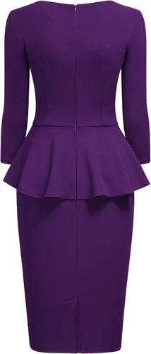 Vista 4 de Miusol - Vestido de mujer estilo retro con cuello cuadrado y volantes