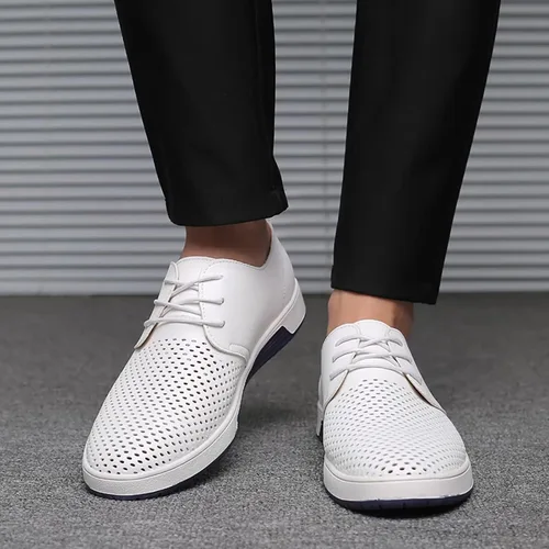 Vista 5 de Zapatos Oxford casuales para hombre, zapatos de vestir con cordones, cómodos zapatos deportivos de moda