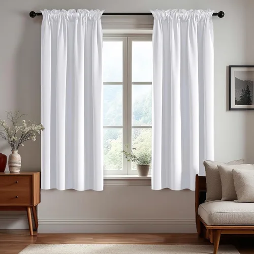 Vista 144 de Deconovo Cortinas opacas, aislamiento térmico, dobladillo para barra, reducción de ruido, certificado Oeko-TEX, cortinas de oscurecimiento