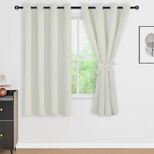 Vista 11 de DWCN - Cortinas 100% opacas para dormitorio con forro negro, cortinas de ventana de doble capa con aislamiento térmico que oscurecen toda la Azul