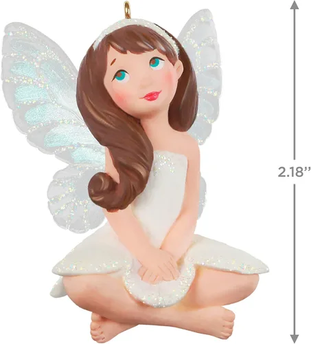 Vista 5 de Hallmark Keepsake Adorno de Navidad de plástico 2021, Fairy Messengers Freesia Fairy