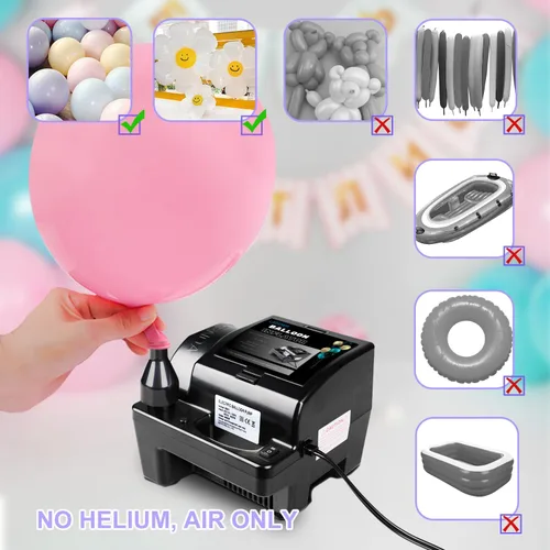 Vista 5 de Lagenda Inflador eléctrico de bomba de globos, máquina sopladora de globos de aire fresco portátil, infla rápidamente todos los globos