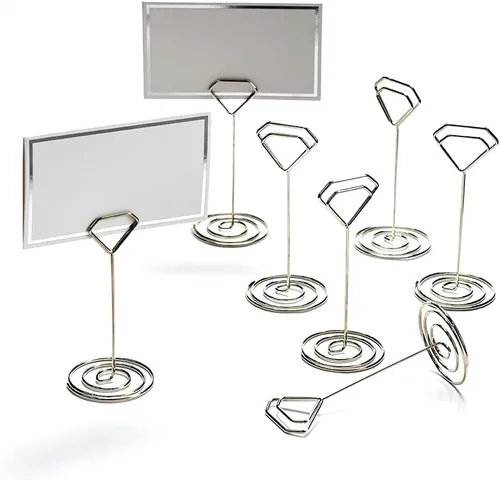 Vista 3 de Jofefe 24 soportes únicos para números de mesa con 24 tarjetas de lugar, soporte para tarjetas de lugar, soportes para tarjetas de mesa, soportes