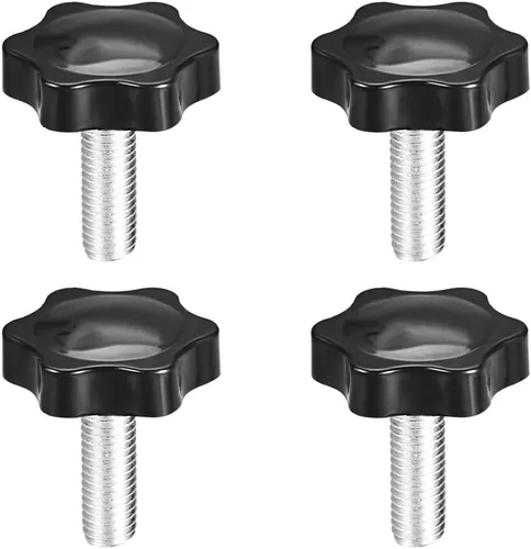 Vista 11 de uxcell 4pcs 1.496 in Dia Plum Hex Shaped Grips Star Knob M8 x 0.630 in rosca macho