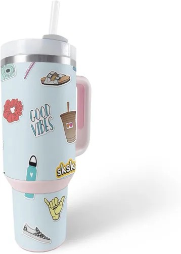 Vista 12 de MightySkins Skin - Vaso de vinilo compatible con Stanley The Quencher H2.0 FlowState de 40 onzas, Typhoon, protectora, duradera y única, fácil