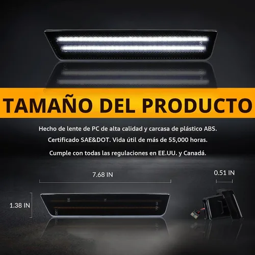 Vista 7 de Luces LED de Marcador Lateral Traseras Blancas Reflectores de Lámpara de Parachoques para Dodge Challenger 2008-14 y Charger 2011-14, 2 Piezas