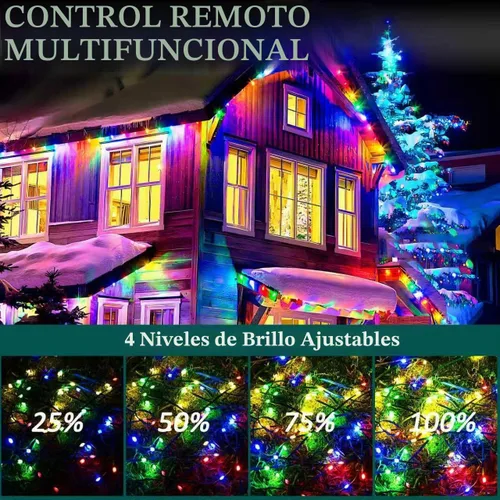 Vista 7 de HYH Luces de Navidad para Exteriores 1000 LED 328 Pies Luces de Cadena Multicolor, IP67 Impermeable Interior Luces de Hadas de Navidad Multifunción