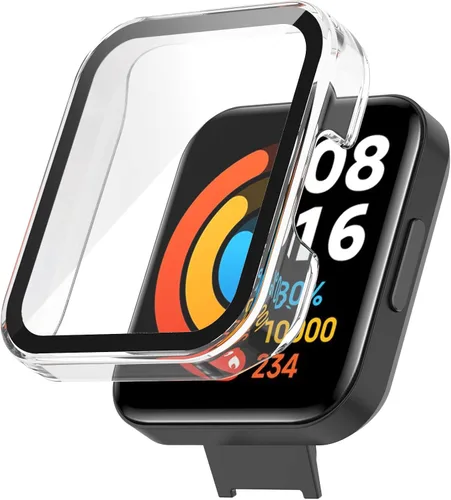 Vista 6 de [Paquete de 6] Funda Senter con protector de pantalla de vidrio templado integrado para reloj inteligente Redmi Watch 2 Lite, funda rígida