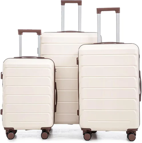 Vista 11 de Merax 3 piezas expandible ABS Hardshell equipaje Sets Spinner Wheel Maleta TSA Lock Suit Case, Apertura frontal negra, Juego de 2 piezas, Maleta