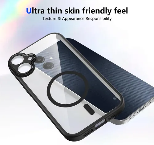 Vista 466 de Funda magnética transparente compatible con Xiaomi 17T, color negro 2 en 1 PC + TPU cubierta de teléfono a prueba de golpes, carcasa protectora