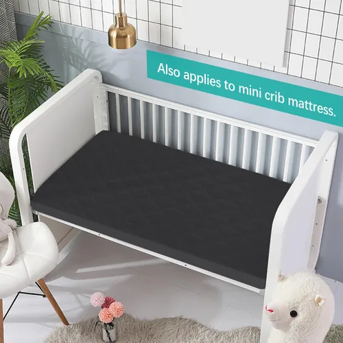 Vista 4 de Pack and Play - Protector de colchón ajustable impermeable para colchón de corral, compatible con Graco Pack n Play & Dream On Me & Pamo Babe, Negro