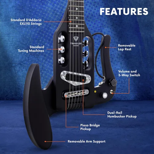 Vista 2 de Traveler Guitar Guitarra acústica Pro-Series Mod-X (negro mate), derecha, (PSM BKM)