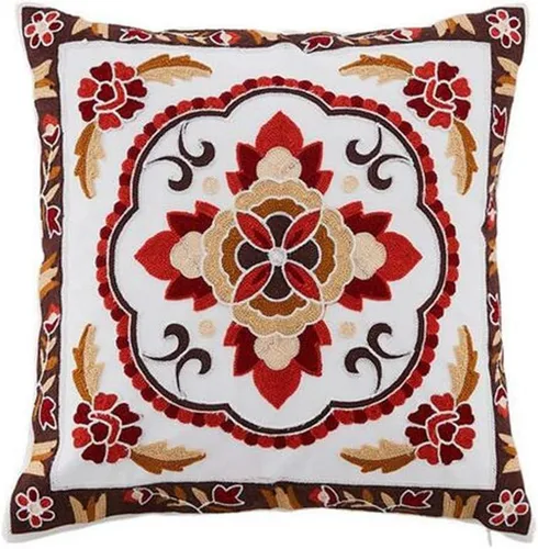Vista 7 de Judy Dre am Funda de cojín 100% algodón para interiores y exteriores, cuadrada, bohemia, bordada, para sofá, cama, sala de estar, funda de almohada