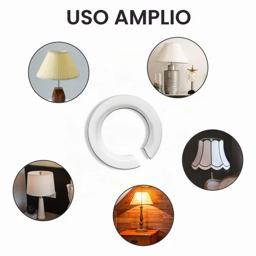 Vista 6 de Anillo adaptador de pantalla de lámpara E27 a E14, paquete de 6 anillos reductores de pantalla de lámpara con tornillo E27, convertidor de pantalla
