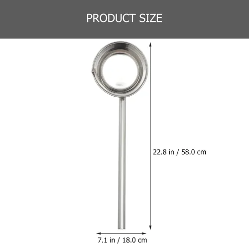 Vista 5 de ERINGOGO Cucharón de mango largo, cuchara grande de acero inoxidable de 24 onzas con borde de vertido, cucharón de servir para salsa de cantina