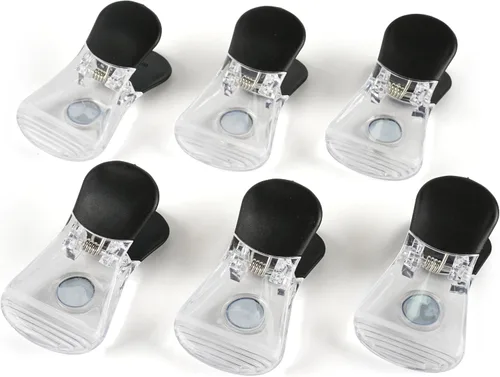 Vista 9 de Juego de clips magnéticos de plástico para refrigerador, clips de papel magnéticos, clips para bolsas de aperitivos, clips multiusos, juego de 6