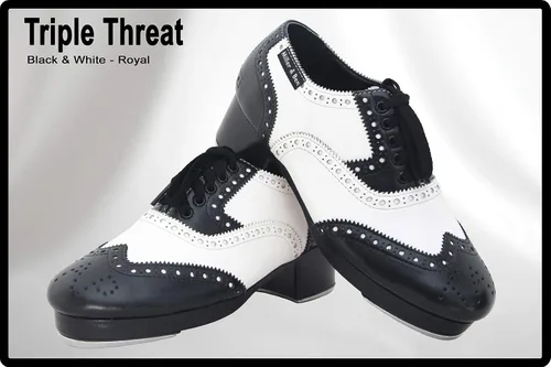Vista 2 de Zapatos de grifo Miller & Ben Triple amenaza Zapatos de grifo profesionales reales en blanco y negro