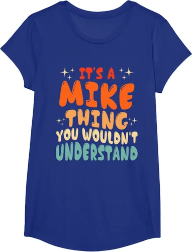 Vista 27 de Camiseta retro de los años 80 con texto en inglés "It's A Mike Thing You Wouldn't Understand", Negro