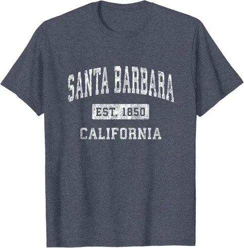 Vista 68 de Camiseta deportiva clásica de Santa Bárbara California CA, Negro, S
