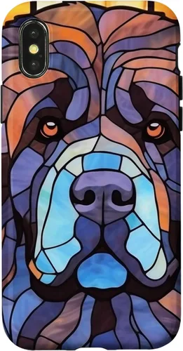 Vista 5 de Newfoundland Dog Stained Glass Case for iPhone 17