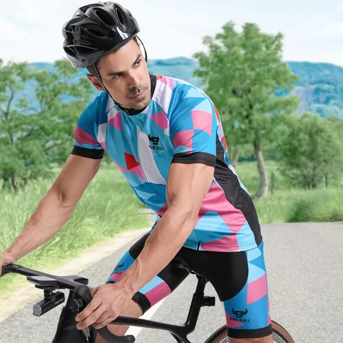 Vista 7 de Conjunto de camiseta de ciclismo para hombre, camiseta reflectante de secado rápido y pantalones cortos de ciclismo acolchados 3D, Spqx-10
