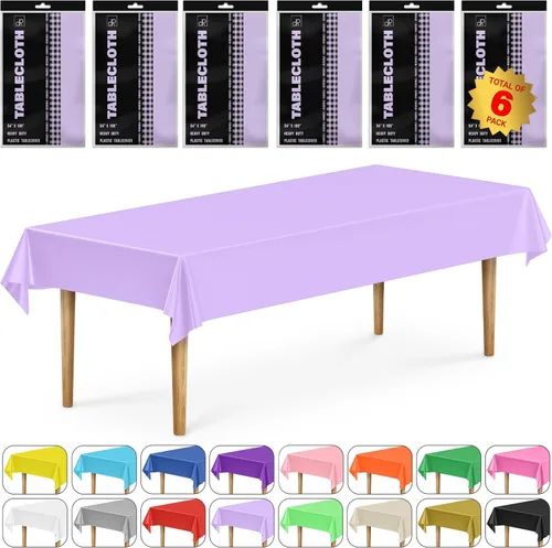 Vista 14 de DecorRack 2 Manteles rectangulares de plástico libres de BPA, 54 x 108 pulgadas, mantel de mesa para comedor, mantel rectangular para fiestas