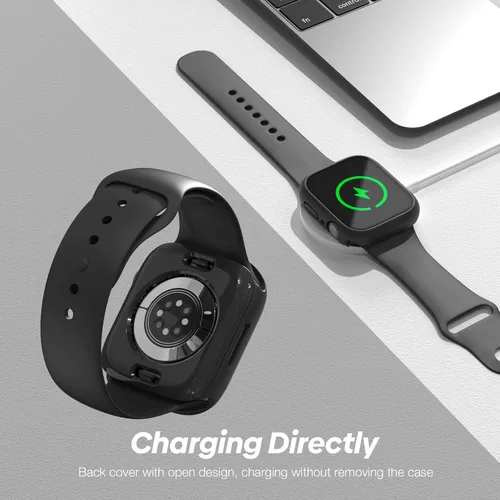 Vista 5 de [Paquete de 2] Funda impermeable 2 en 1 compatible con Apple Watch de 1.575 pulgadas (1.575 in), protector de pantalla SE Series 6 5 4, película