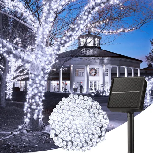 Vista 11 de Minetom Luces de Cadena Solares para Exteriores, 40 pies, 100 Luces LED de Cadena Alimentadas por Energía Solar con 8 Modos de Iluminación, Luces