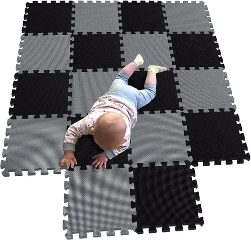 Vista 10 de MQIAOHAM® Alfombras de juego de rompecabezas de 18 piezas, alfombra de juego suave para bebés, azulejos de espuma entrelazados para niños, tapetes
