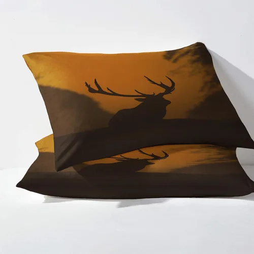 Vista 3 de Sábanas de ciervo tamaño individual, sábanas de cama con estampado de vida silvestre, sábanas y fundas de almohada de 3 piezas, sábana bajera