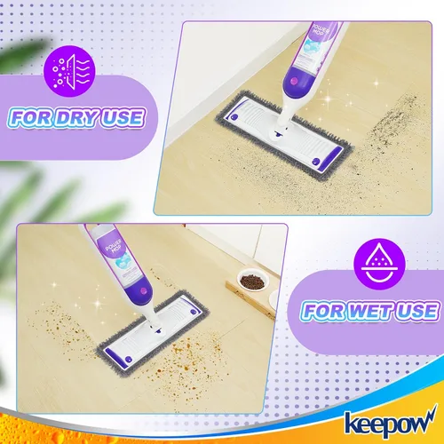 Vista 7 de KEEPOW Almohadillas de microfibra reutilizables para mopa Swiffer Powermop, paquete de 2, almohadillas de mopa eléctrica para trapeador de 13 a 15